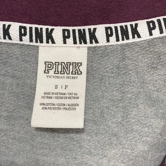 PINK 3/4 zip Sweatshirt size Small - Picture 8 of 8